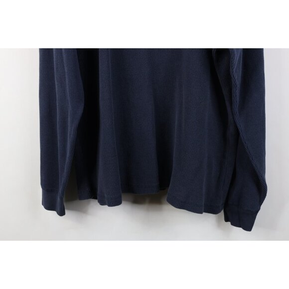 Vtg 90s Streetwear Mens XL Faded Thermal Waffle Knit Long Sleeve Henley T-Shirt - Picture 13 of 13